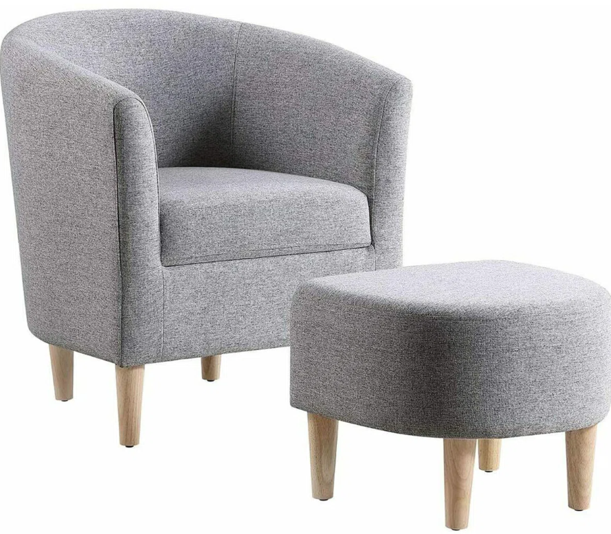 Barrel Chair with Ottoman