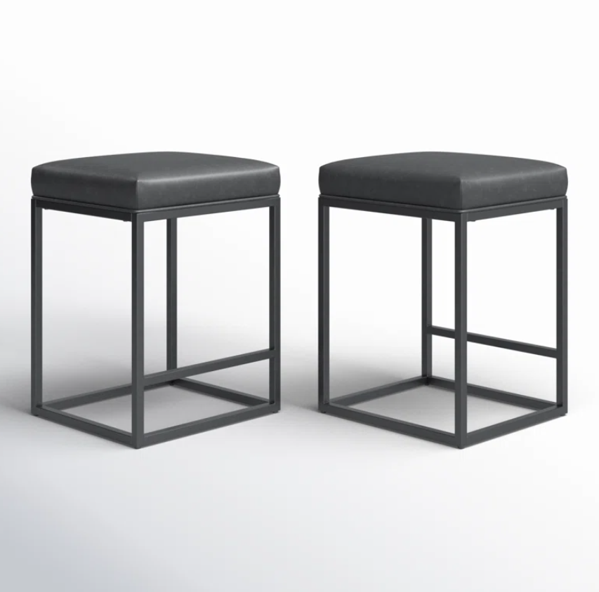 Backless Linen Counter Stools (Set of 2)
