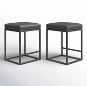 Backless Linen Counter Stools (Set of 2)