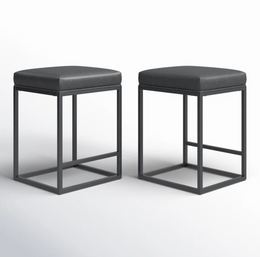 Backless Linen Counter Stools (Set of 2)
