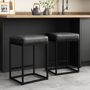 Backless Linen Counter Stools (Set of 2)