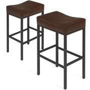 Backless PU Leather Bar Stools (Set of 2)