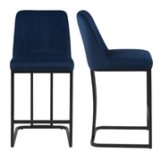 Industrial Faux Leather Counter Stools (Set of 2)