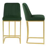 Industrial Faux Leather Counter Stools (Set of 2)