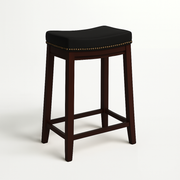 Solid Wood Backless Bar Stools (Set of 2)