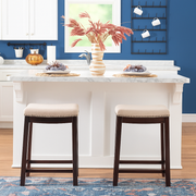 Solid Wood Backless Bar Stools (Set of 2)