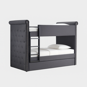 Upholstered Tufted Bunk Bed
