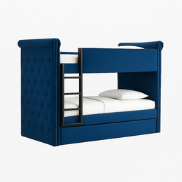 Upholstered Tufted Bunk Bed