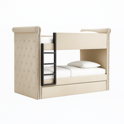 Upholstered Tufted Bunk Bed