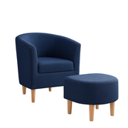 Barrel Chair with Ottoman