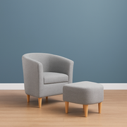 Barrel Chair with Ottoman