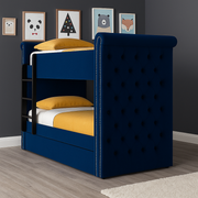 Upholstered Tufted Bunk Bed