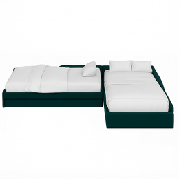 L-Shape Bed with Storage