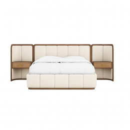 Amora Panel Bed with Wall Mount Nightstands