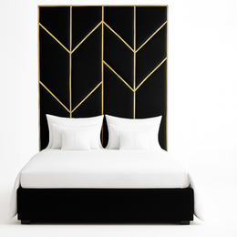 Aurum Velvet Wall Panel Bed