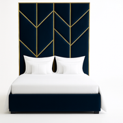 Aurum Velvet Wall Panel Bed