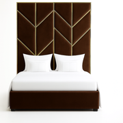 Aurum Velvet Wall Panel Bed