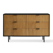 Slate 6 Drawers Fluted Dresser