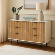 Slate 6 Drawers Fluted Dresser