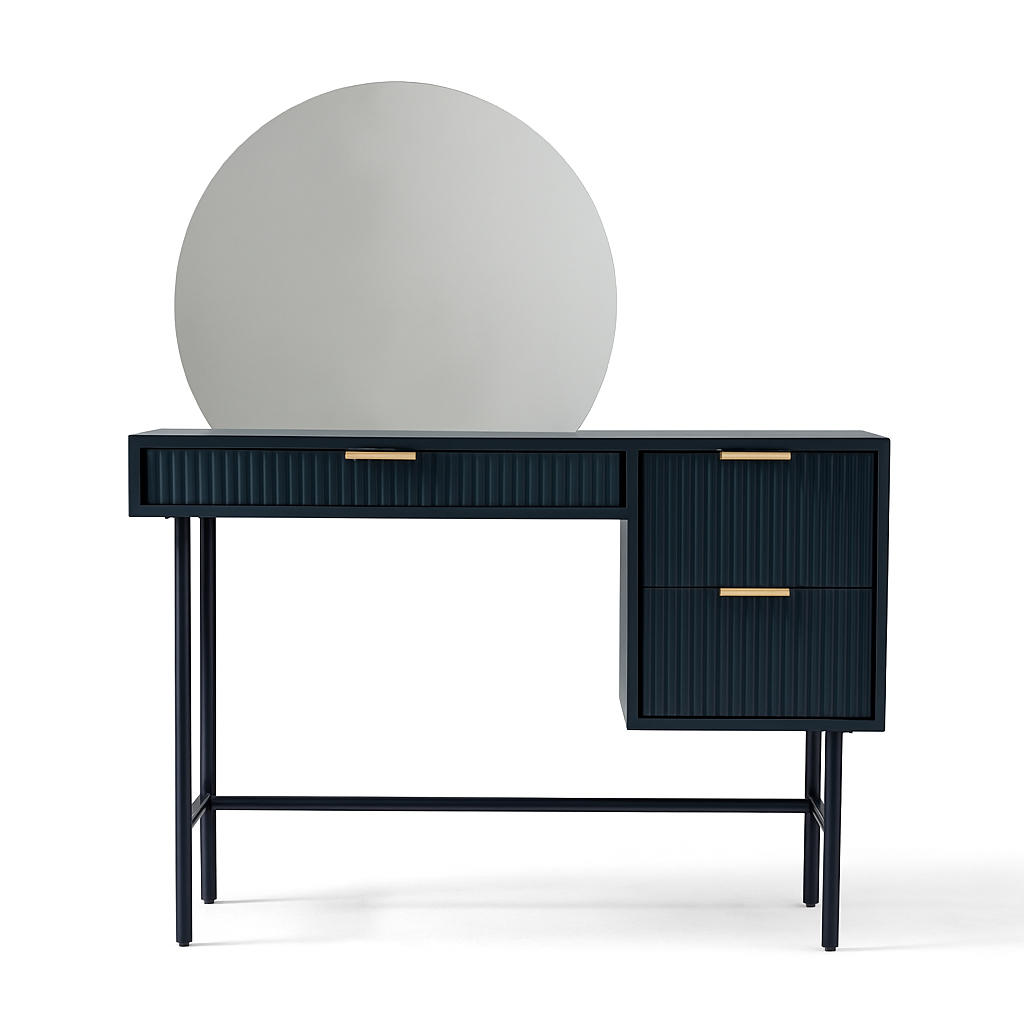 Slate Fluted Dresser with Mirror