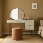 Slate Fluted Dresser with Mirror