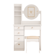 Vantelle Mirrored Dresser with Stool