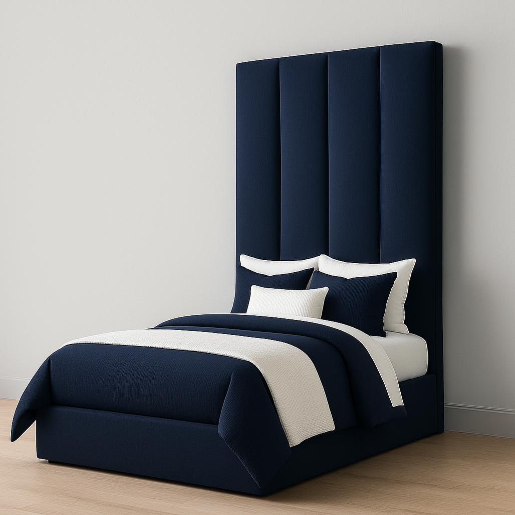 Channel Velvet Panel Bed