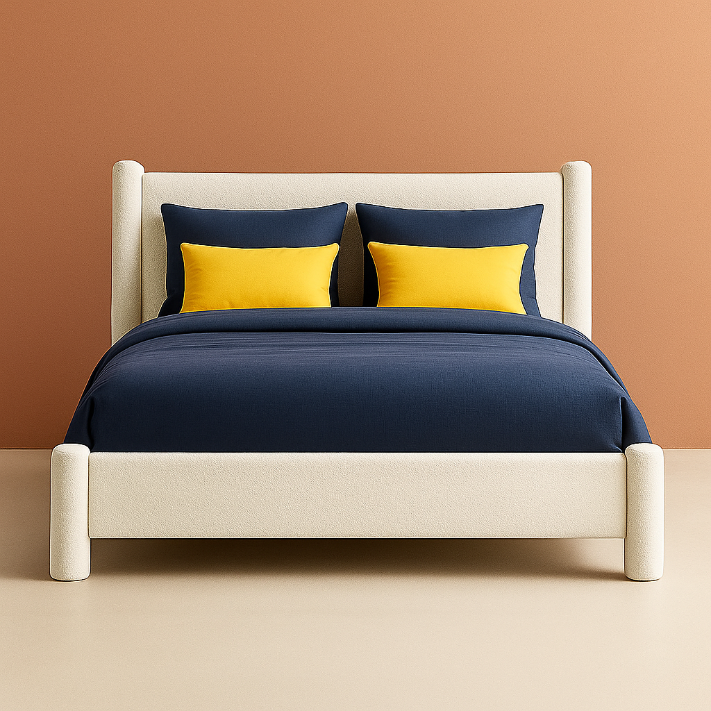 Luxathar Bouclé Upholstered Bed