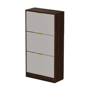 3-Door Mirror Shoe Cabinet