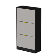 3-Door Mirror Shoe Cabinet