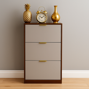 3-Door Mirror Shoe Cabinet