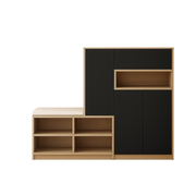 Two Tone Shoe Cabinet with Bench