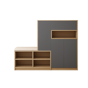 Two Tone Shoe Cabinet with Bench