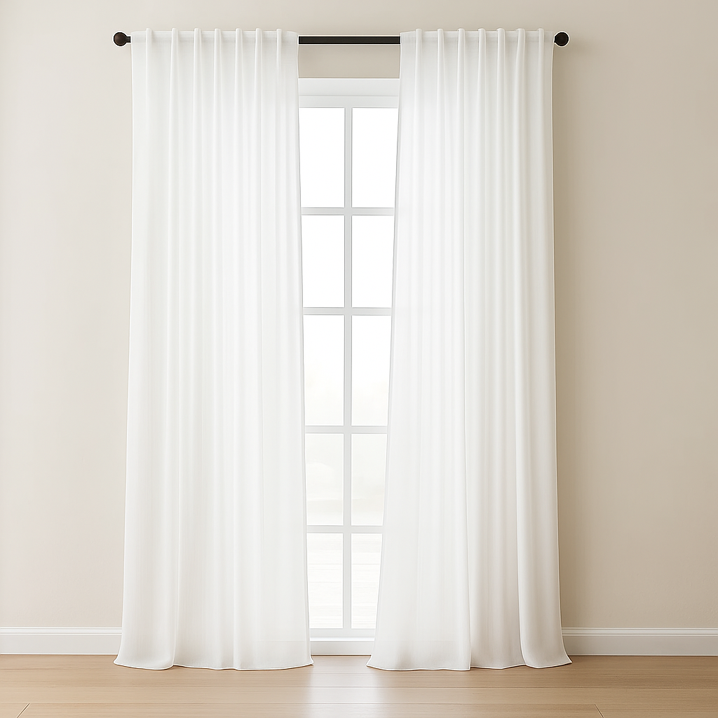 Linen Blend Light-Filtering Curtains (Set of 2 Panels)