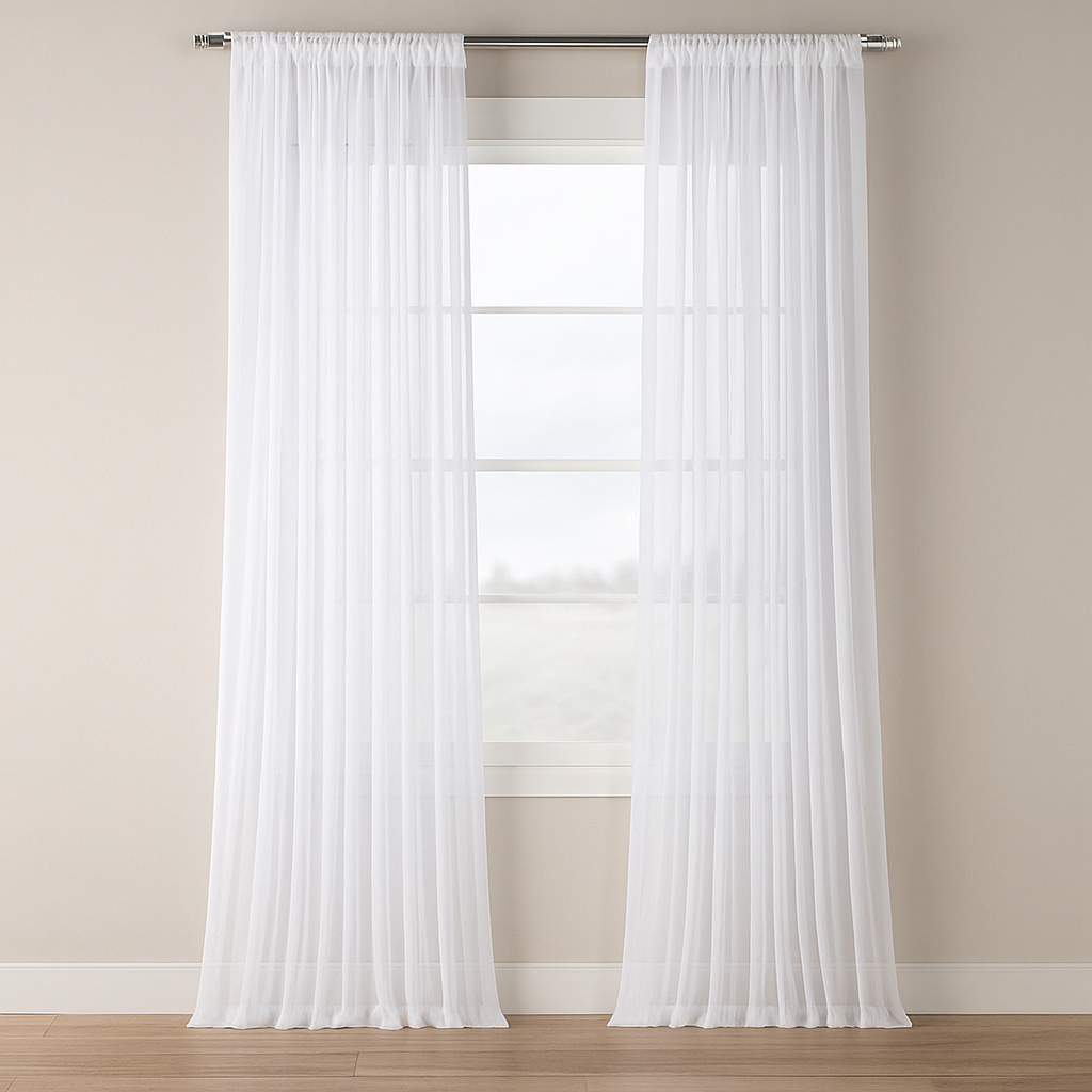 Extra Wide Rod Pocket Sheer Curtains (Set of 2 Panels)