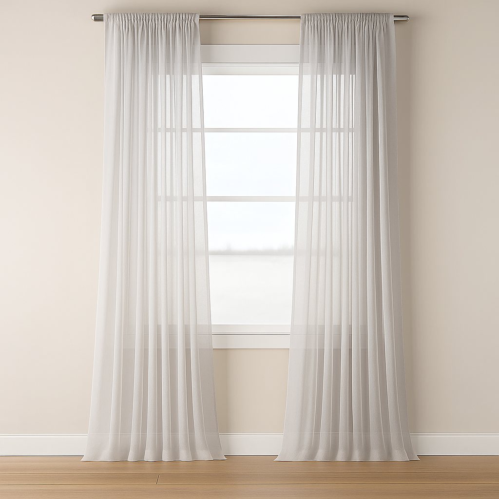 Extra Wide Rod Pocket Sheer Curtains (Set of 2 Panels)