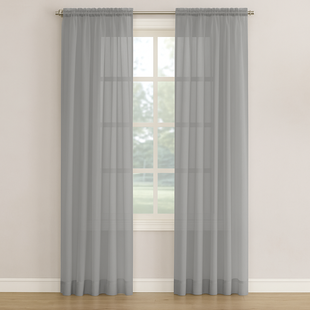 Sheer Voile Curtain Panels (Set of 2 Panels)
