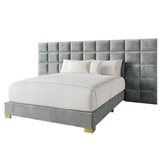 Square-Stitch Panel Bed