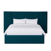 Tufted Velvet Panel Bed