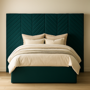 Tufted Velvet Panel Bed