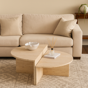 Orbit Round Travertine Coffee Table (Nesting Set)