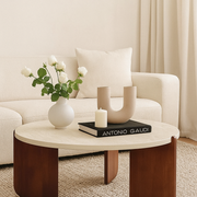 Sahara Round Travertine Coffee Table