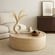 Eterna Round Travertine Coffee Table