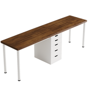 Two Person Computer Desk with 5 Drawers