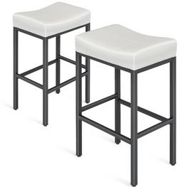 Backless PU Leather Bar Stools (Set of 2)