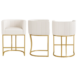 Low Back PU Leather Counter Stools (Set of 2)