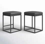 Backless Linen Counter Stools (Set of 2)