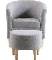 Barrel Chair with Ottoman