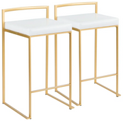 Upholstered Counter Stools with Metal Frame (Set of 2)