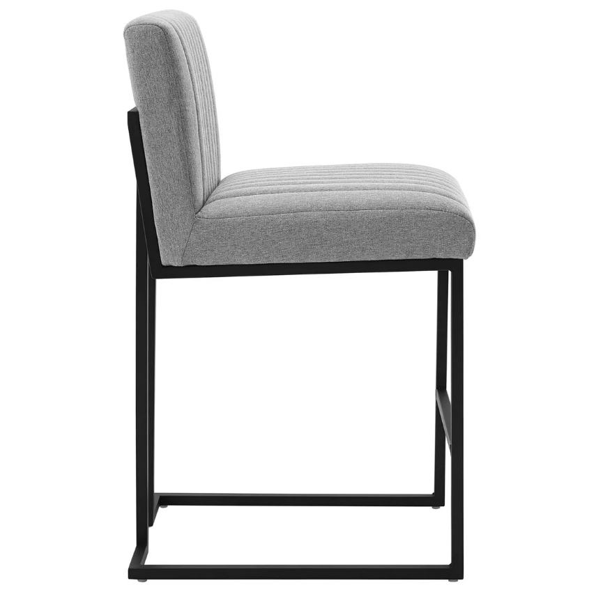 Channel Tufted Fabric Counter Stools (Set of 2)